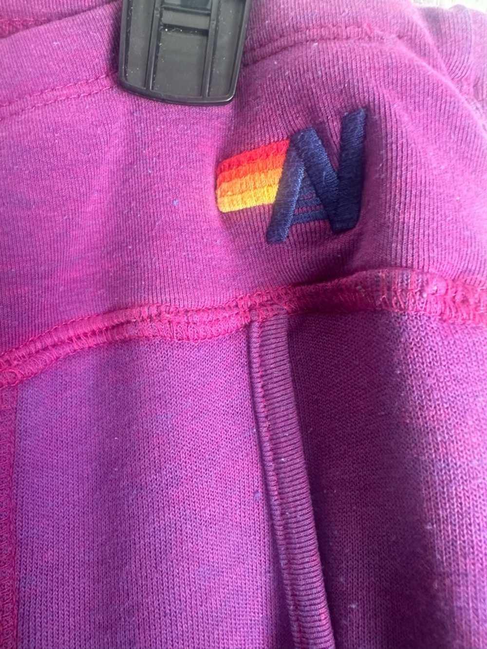 329. Aviator Nation Purple Joggers Blue Knee Patches small os - Picture 2 of 5